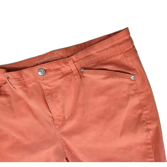 Gloria Vanderbilt women's peach orange Kaia Denim Skimmer Shorts - size 14 - Picture 3 of 12